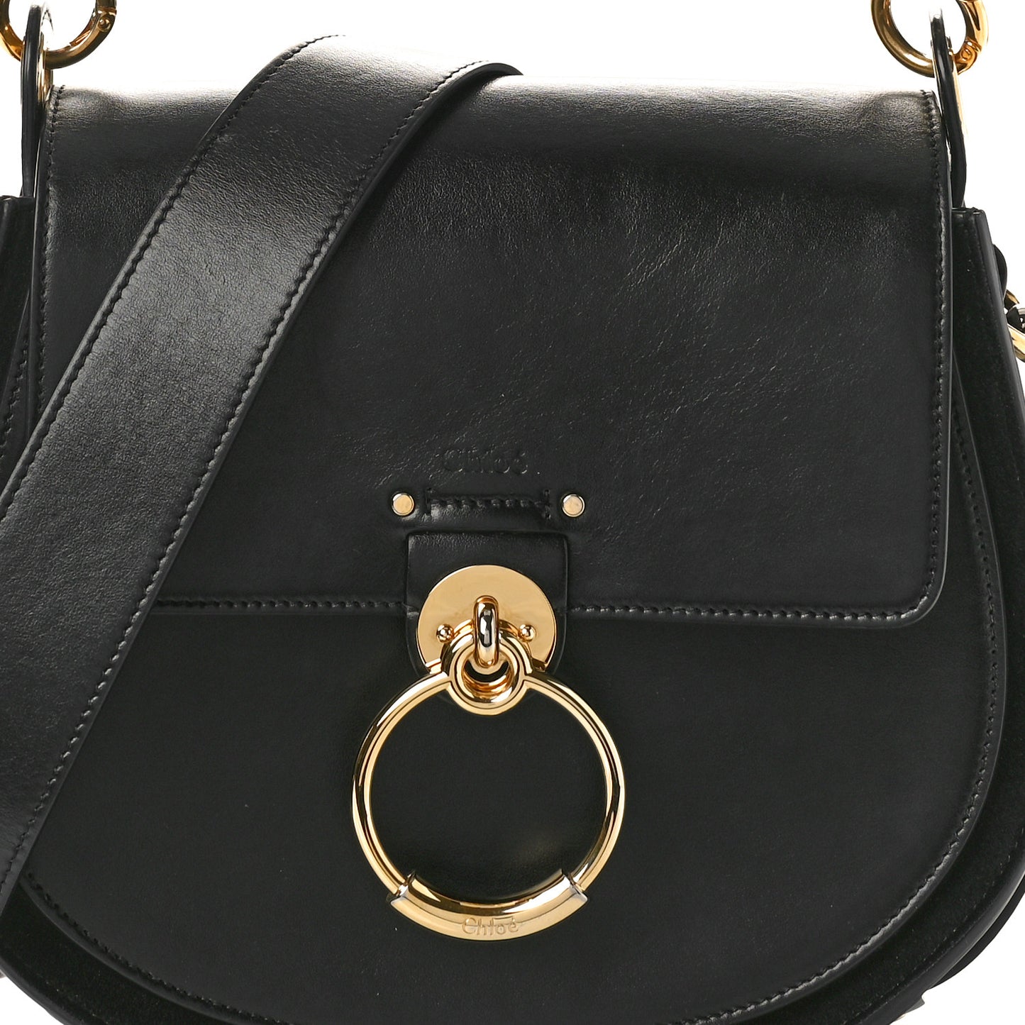 Calfskin Suede Large Tess Bag Black