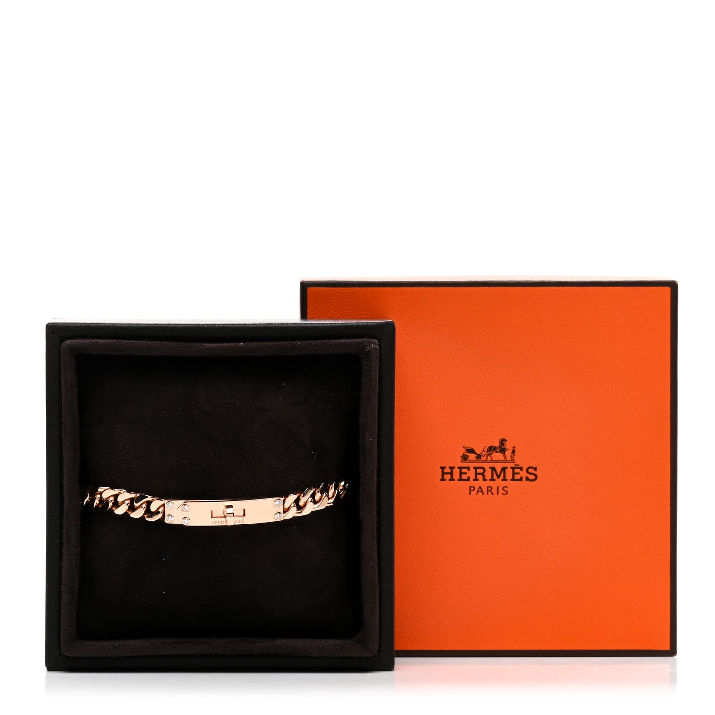 18K Rose Gold Diamond PM Kelly Chaine Bracelet LG