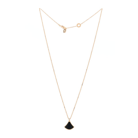 18K Rose Gold Diamond Black Onyx Divas' Dream Pendant Necklace