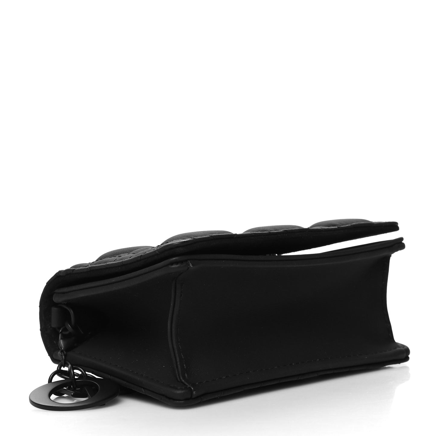 Ultra Matte Calfskin Cannage Nano Lady Dior Pouch Black