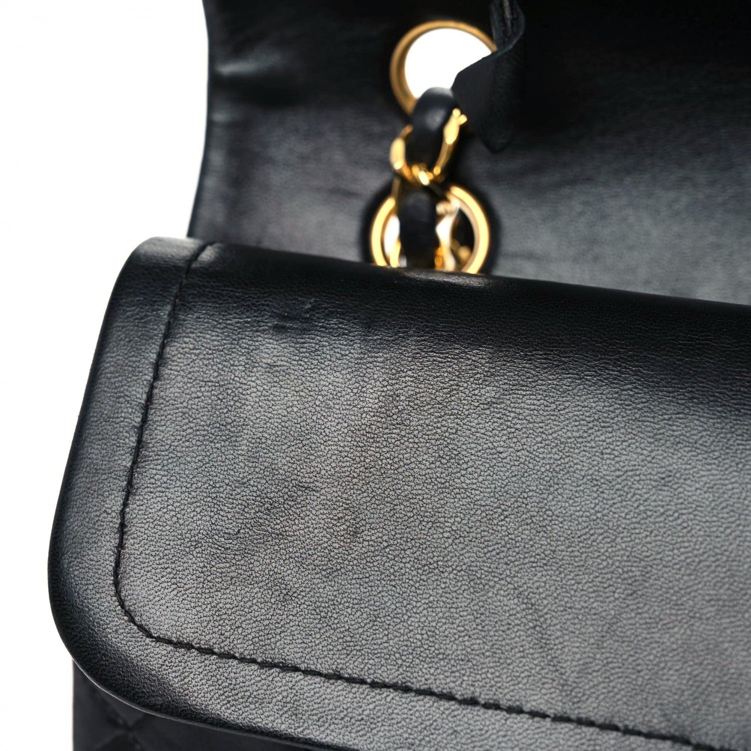 Chanel Lambskin Quilted Medium Double Flap Black 14 of 20