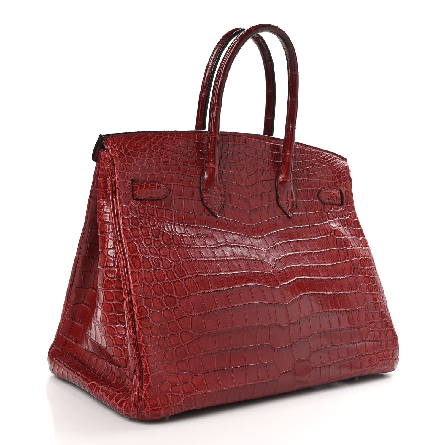 Hermes Matte Porosus Crocodile Birkin 35 Rouge H 3 of 10