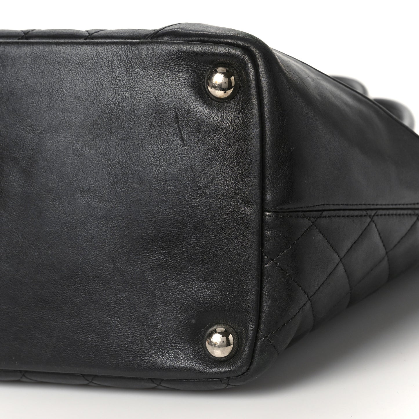Calfskin Quilted Large Cambon Tote Black