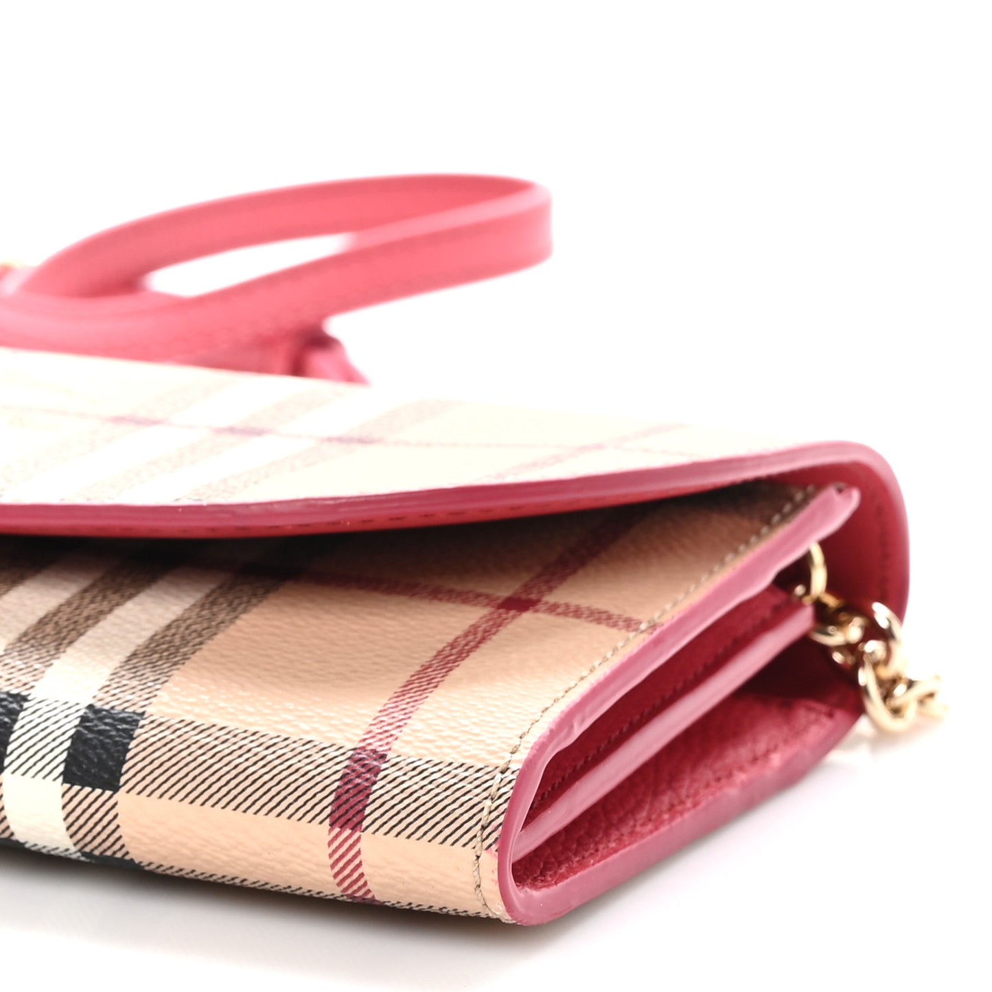 Haymarket Check Henley Wallet On Chain Coral Red