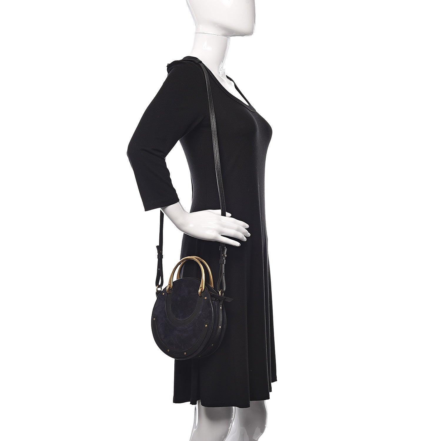 Chloe Calfskin Suede Small Pixie Bag Full Blue 2 of 9