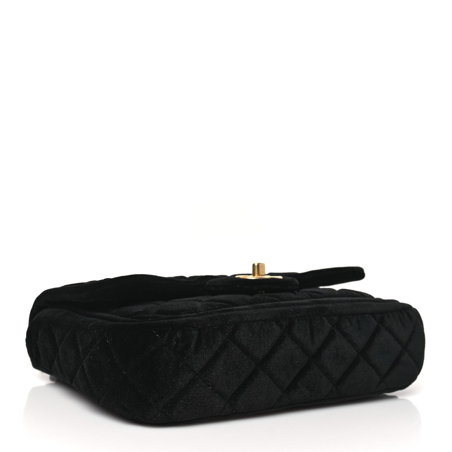 Chanel Velvet Quilted Double Frame Flap Black 4 of 10