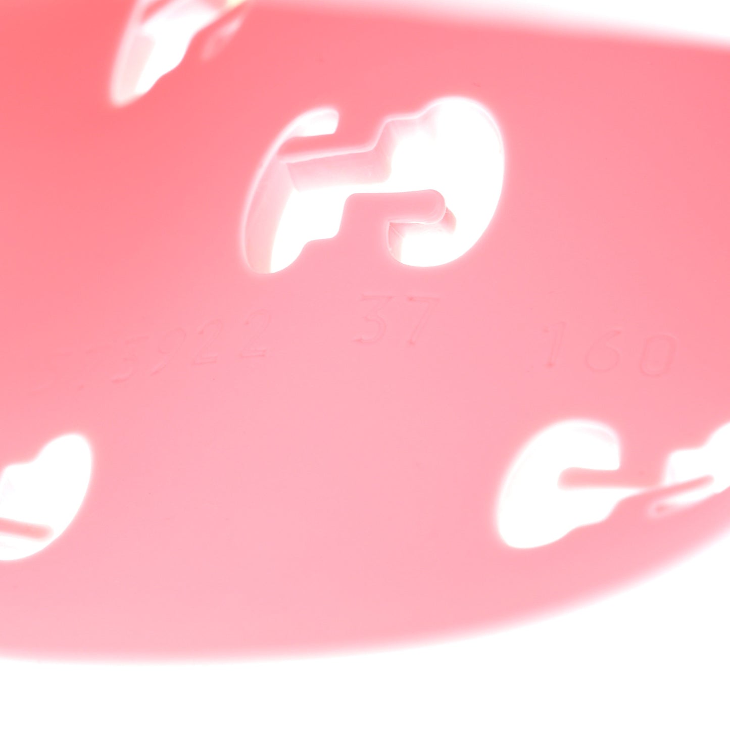 Rubber GG Monogram Perforated Womens Slide Sandals 37 Rose Box