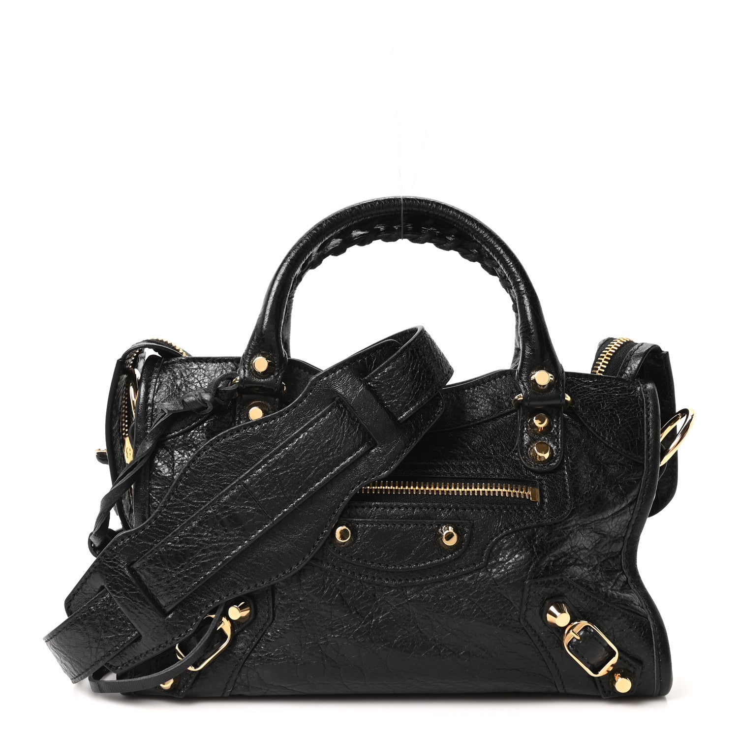 Balenciaga Agneau Classic Gold Hardware Mini City Black 1822467
