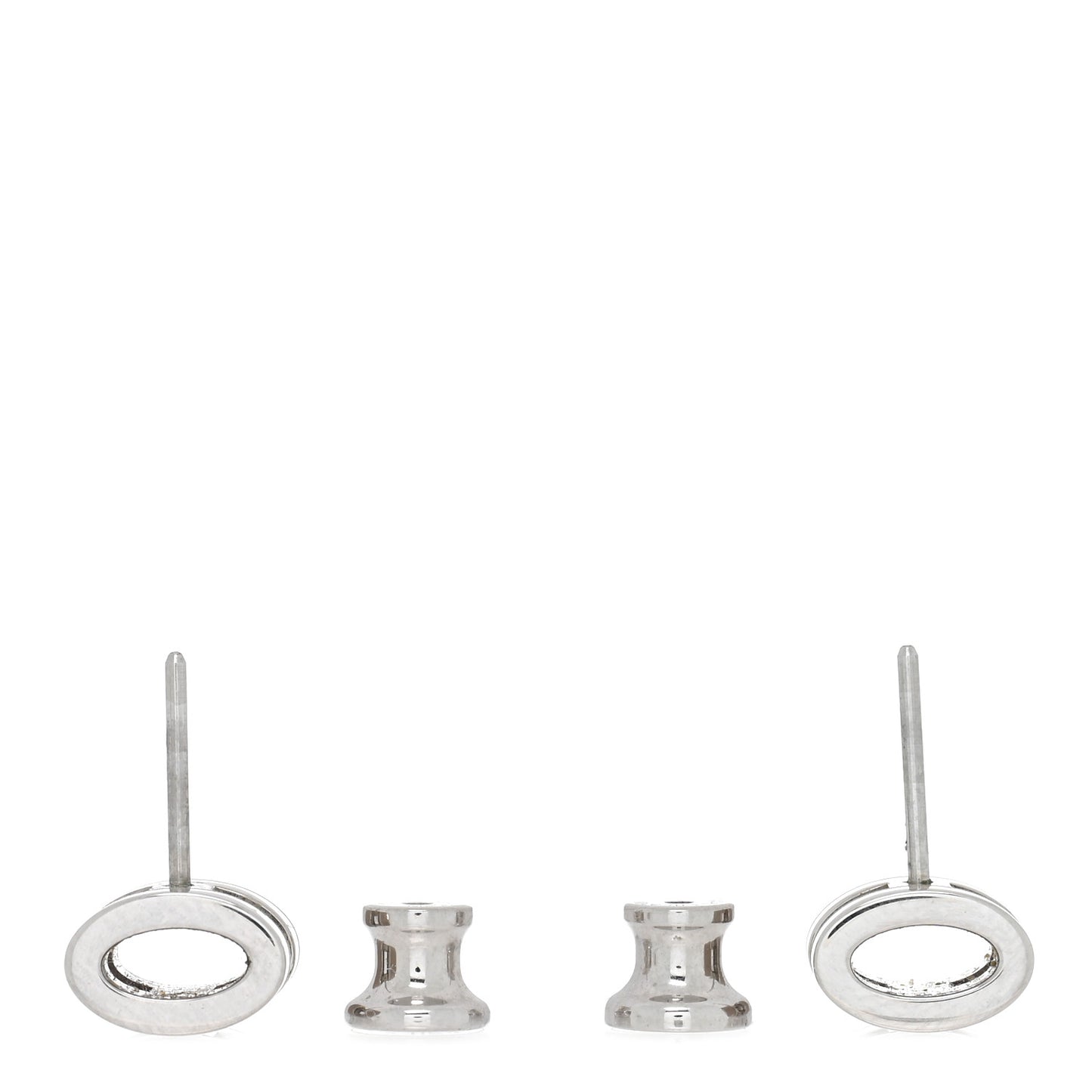 Palladium Lacquered Mini Pop H Earrings Marron Glace
