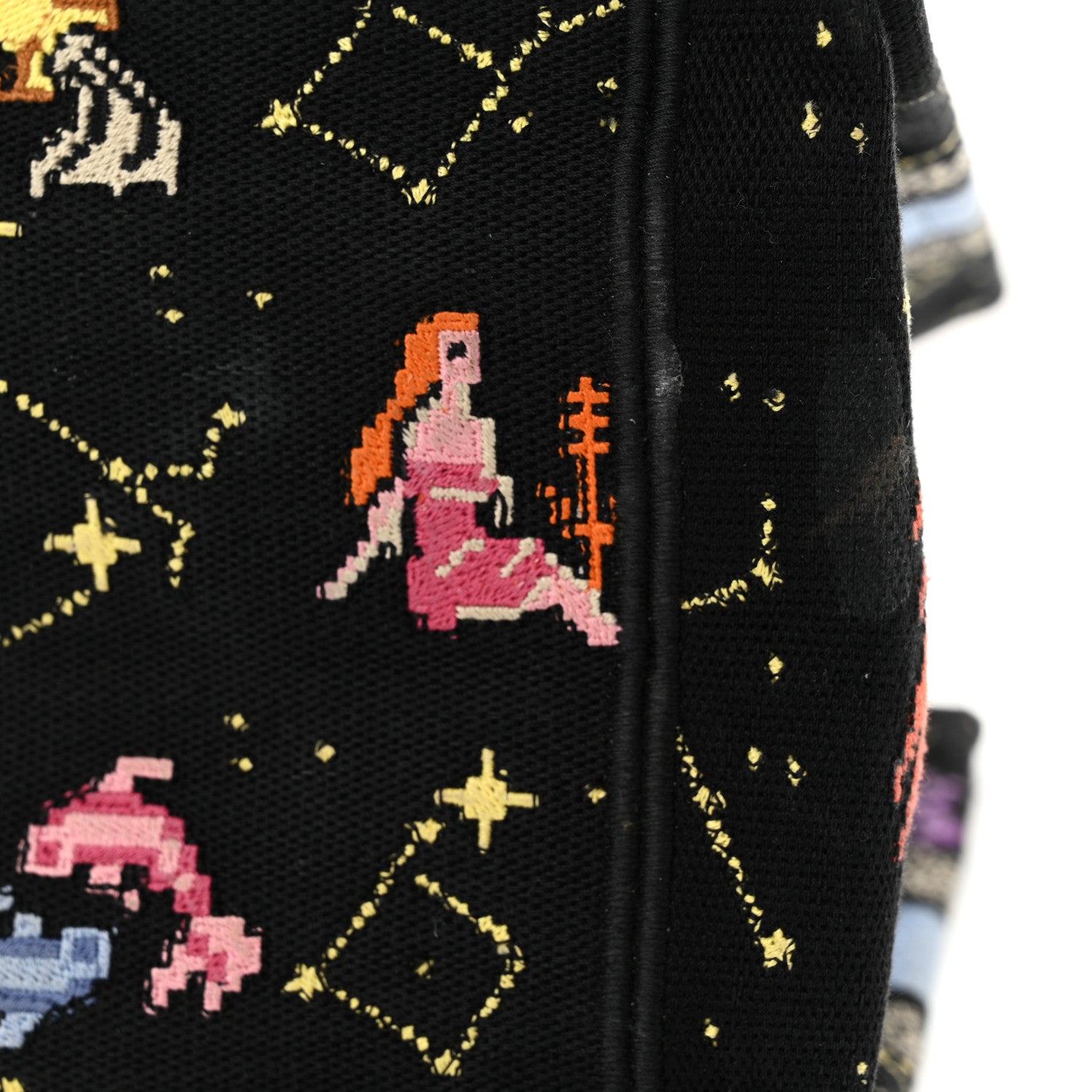Christian Dior Canvas Embroidered Medium Pixel Zodiac Book Tote Black Multicolor 12 of 13