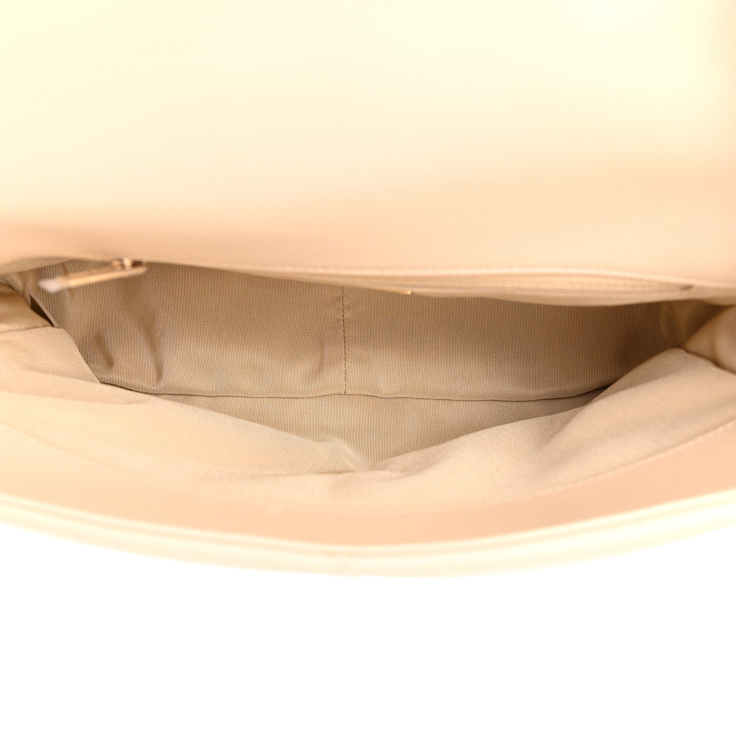 Goatskin Quilted Large Chanel 19 Flap Beige