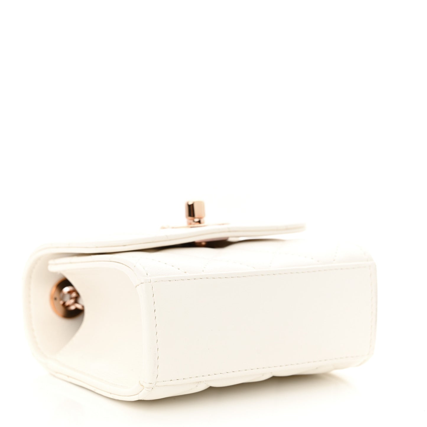 Lambskin Quilted Mini Trendy CC Clutch With Chain Ecru