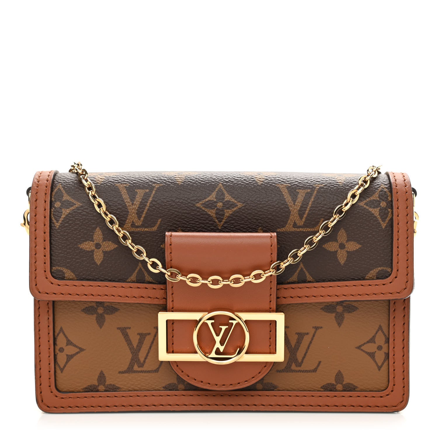 Louis Vuitton Reverse Monogram Dauphine Chain Wallet 1 of 11