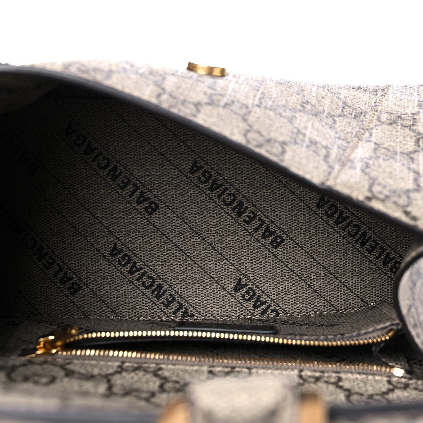 X GUCCI GG Supreme Monogram Small Hourglass Top Handle Bag Beige Ebony