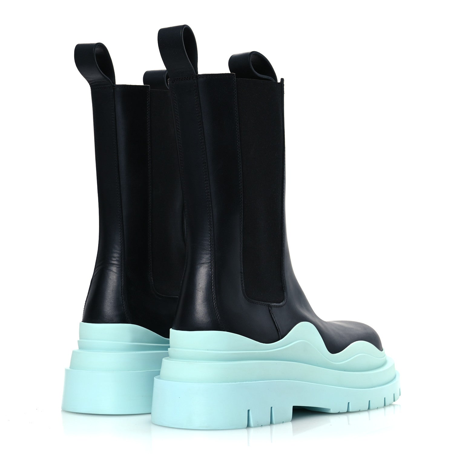 Bottega Veneta Calfskin Womens The Tire Chelsea Boots 39 Black Flannel 5 of 14