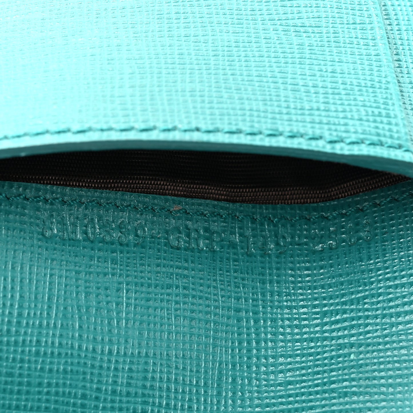 Vitello Elite Zucca Compact Wallet Tobacco Turquoise