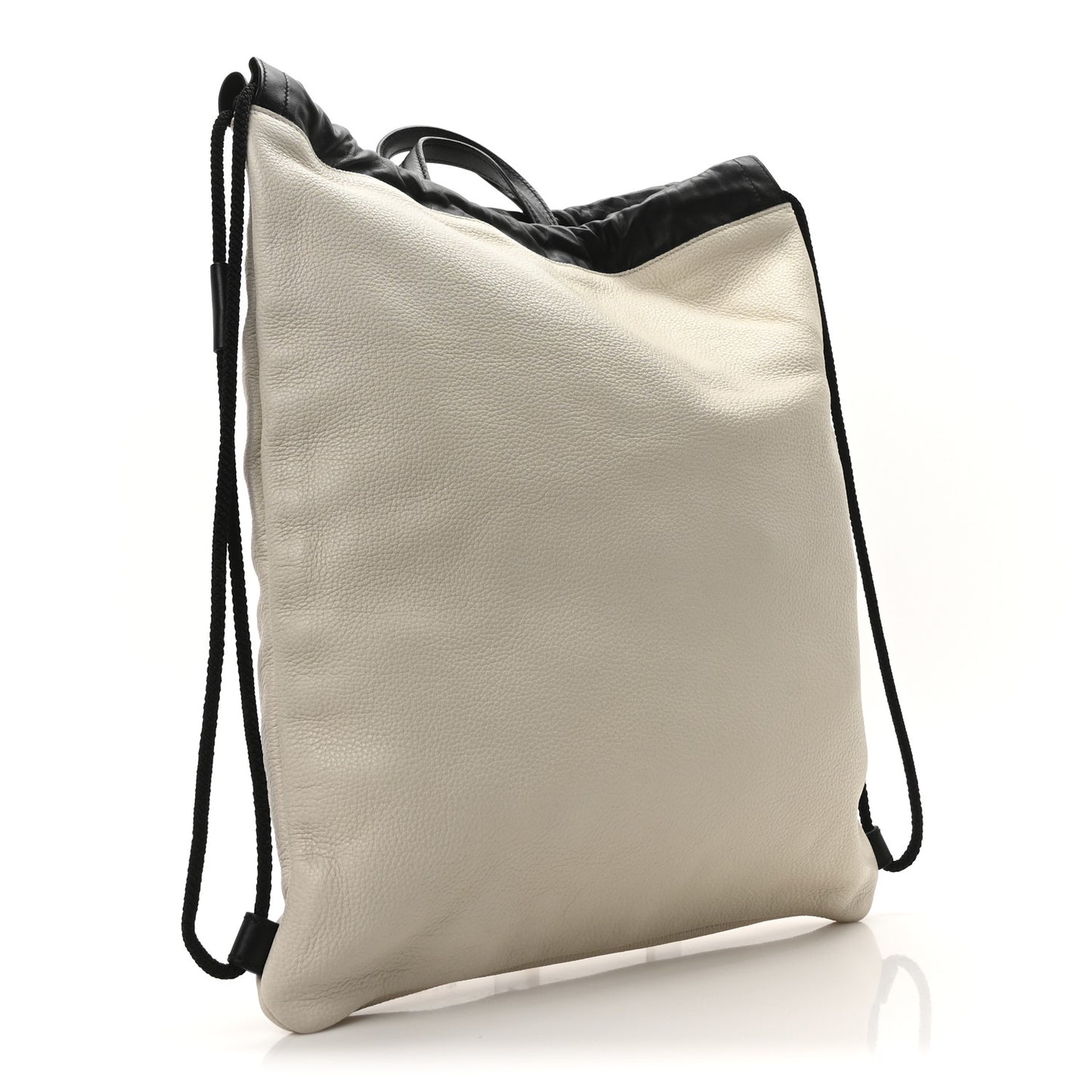 Calfskin Coco Capitan Logo Drawstring Backpack Mystic White