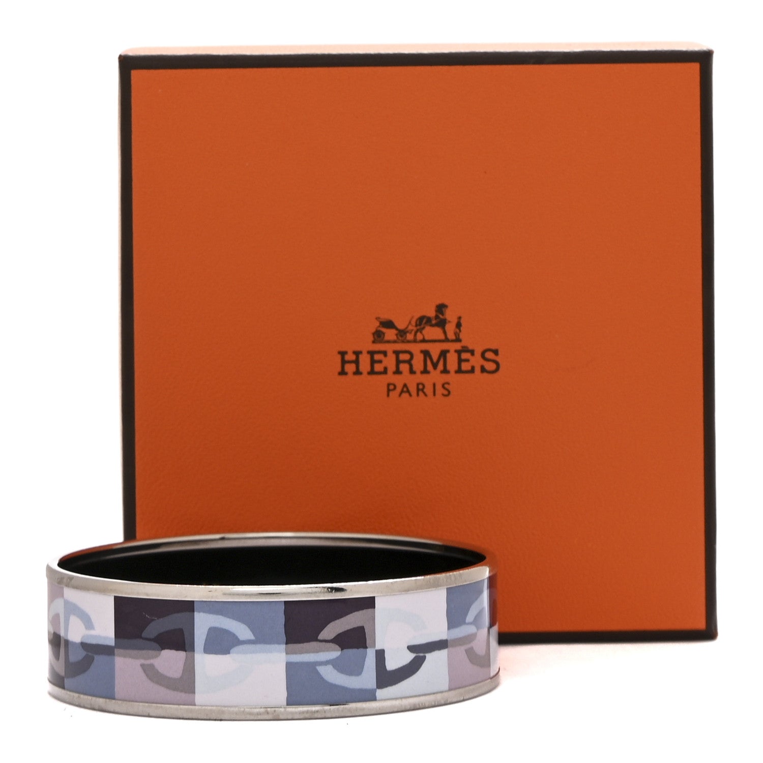 Hermes Enamel Printed Optique Chaine D'Ancre Wide Bracelet 65 6 of 6