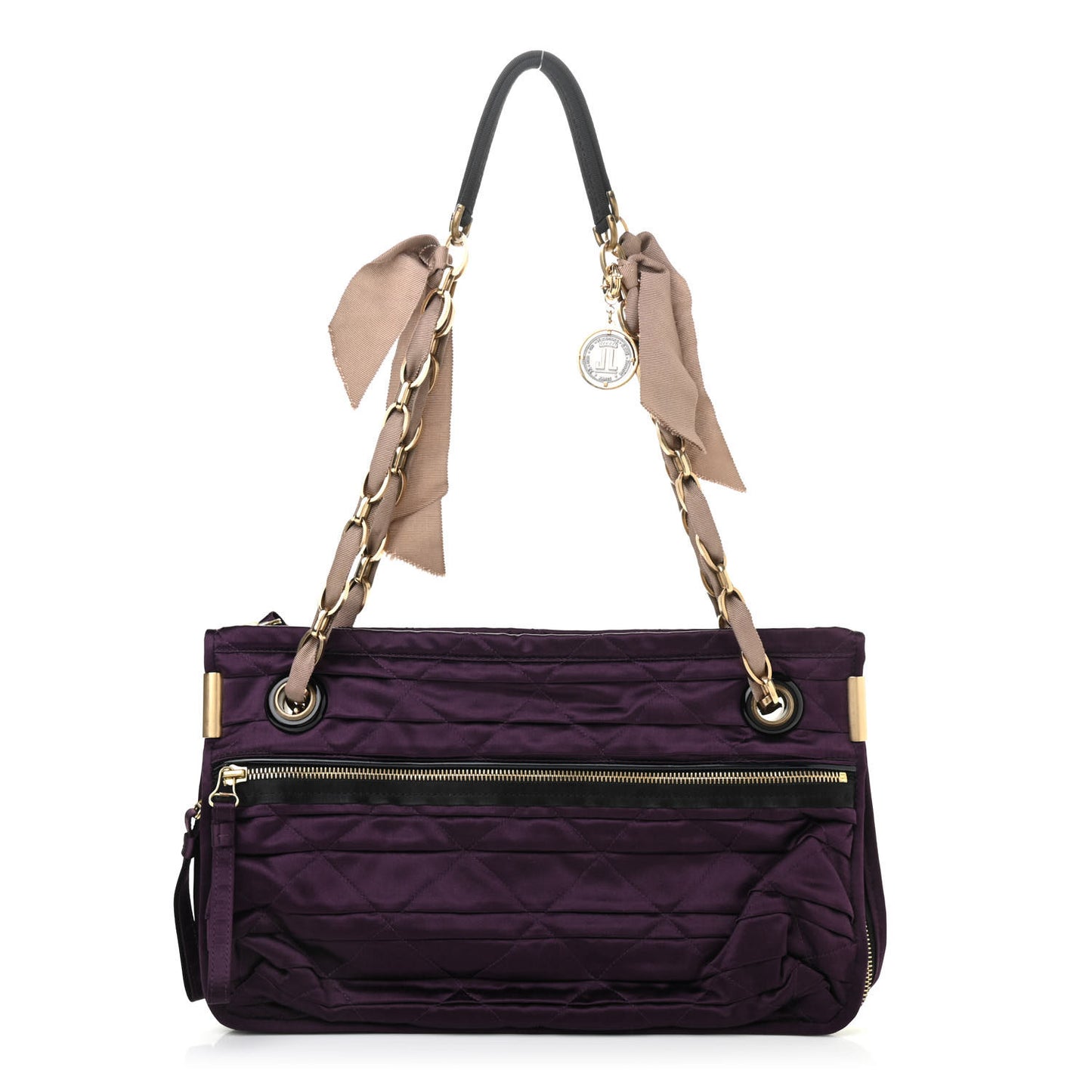 Satin Amalia Medium Shoulder Bag Violet