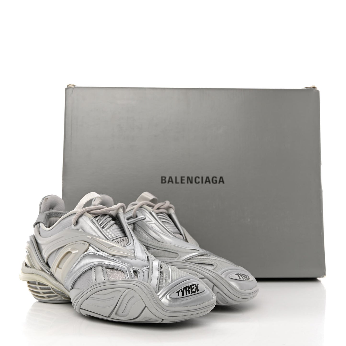 Metallic Rubber Mesh Womens Tyrex Sneakers 36 Monocolor Silver