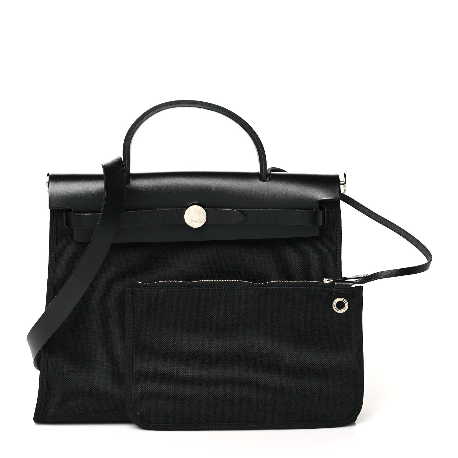 Hermes Military Toile Vache Hunter Herbag Zip PM 31 Black 3 of 11