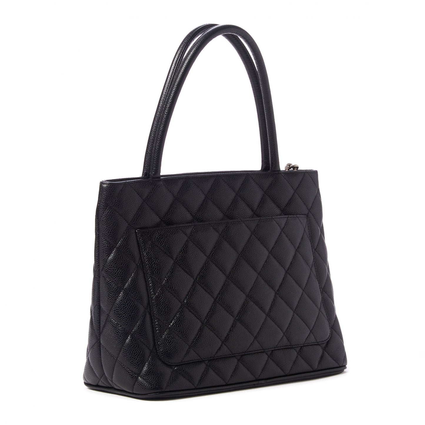 Caviar Quilted Medallion Tote Black