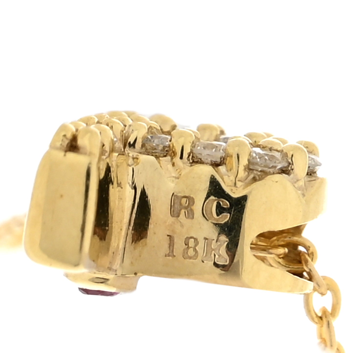 18K Yellow Gold Diamond Love Letter P Pendant Necklace