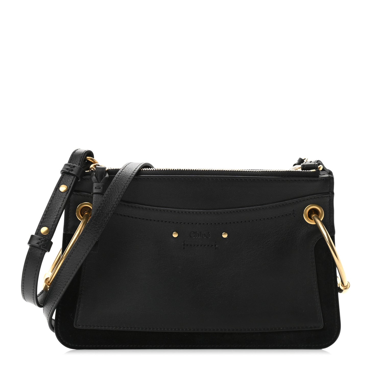 Calfskin Suede Small Roy Bag Black