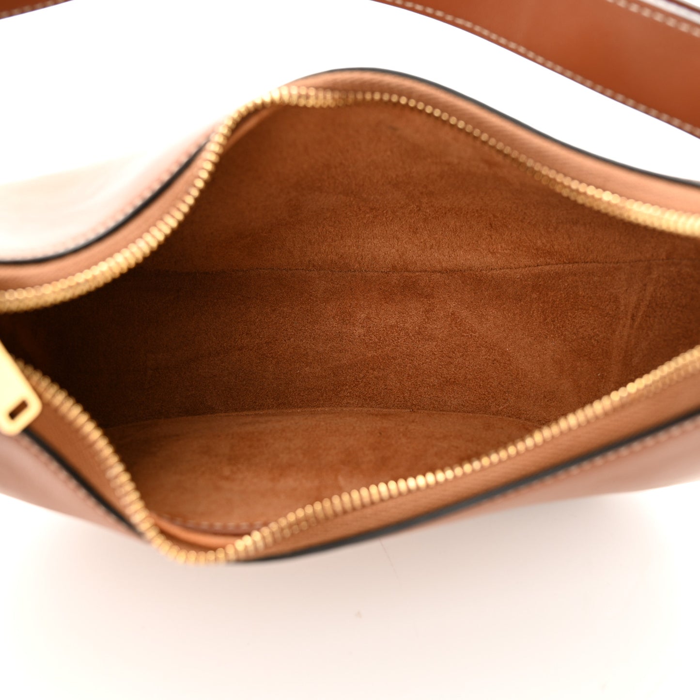 Smooth Calfskin Medium Strap Ava Shoulder Bag Tan