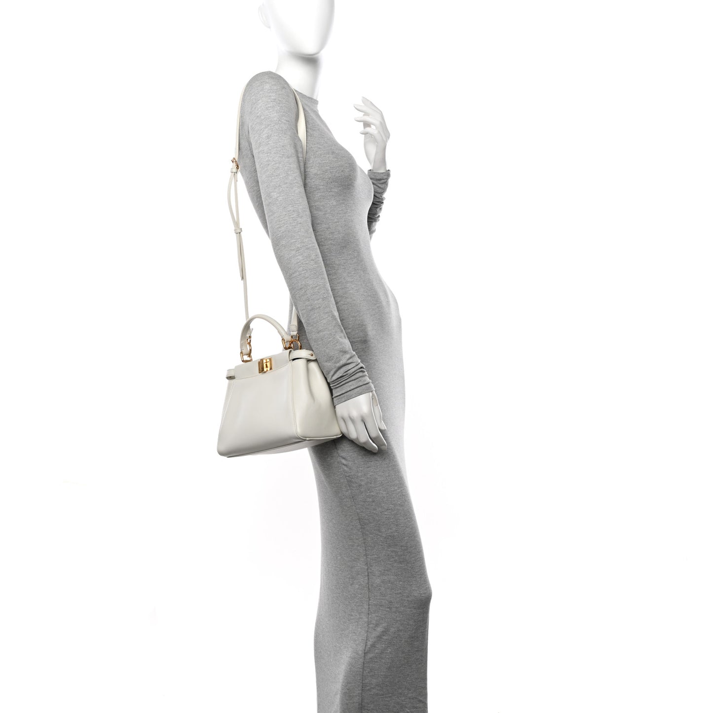 Gingham Embossed Mini Peekaboo Iconic Satchel White Ice Light Blue