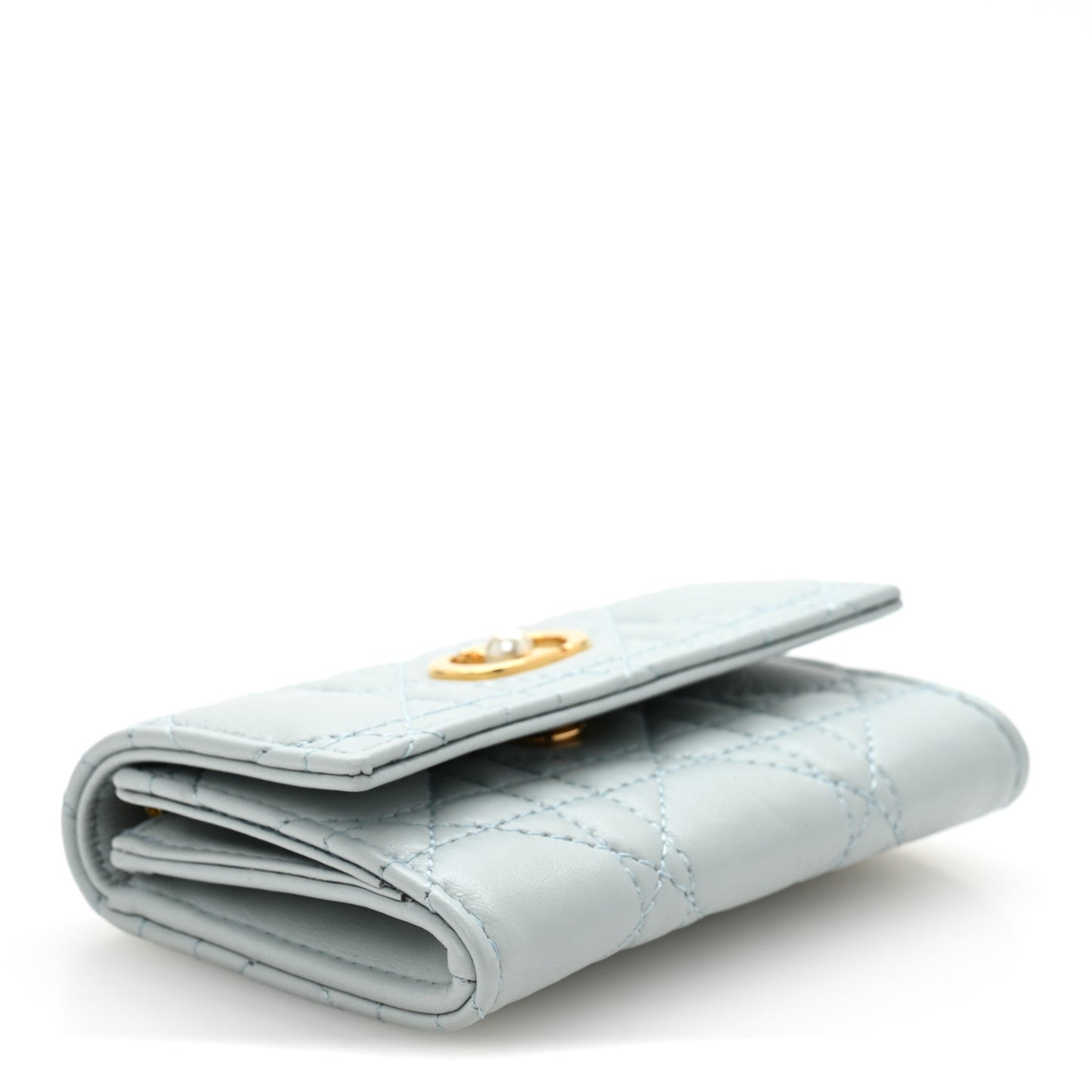 Lambskin Cannage Jolie Glycine Wallet Placid Blue