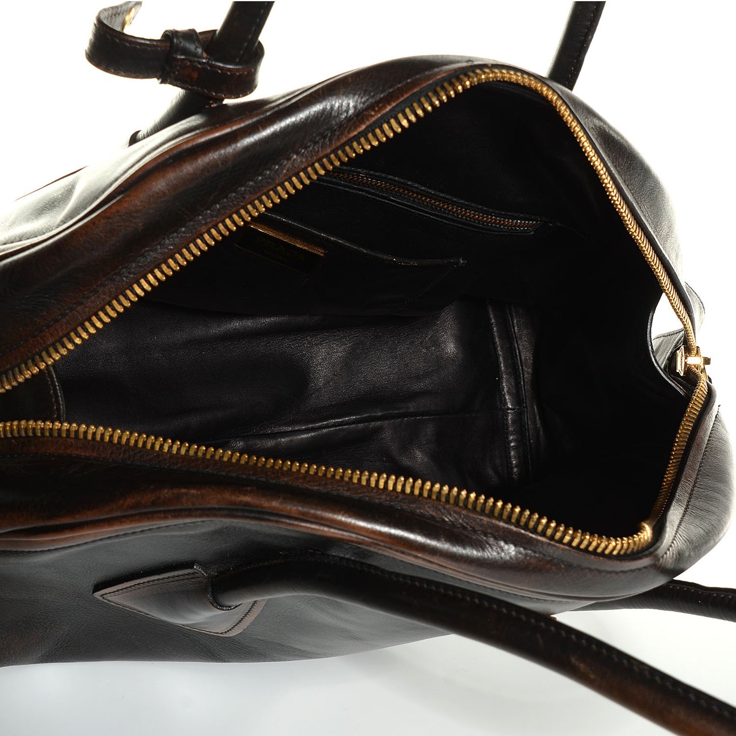 Vitello Vintage Bowling Bag Black