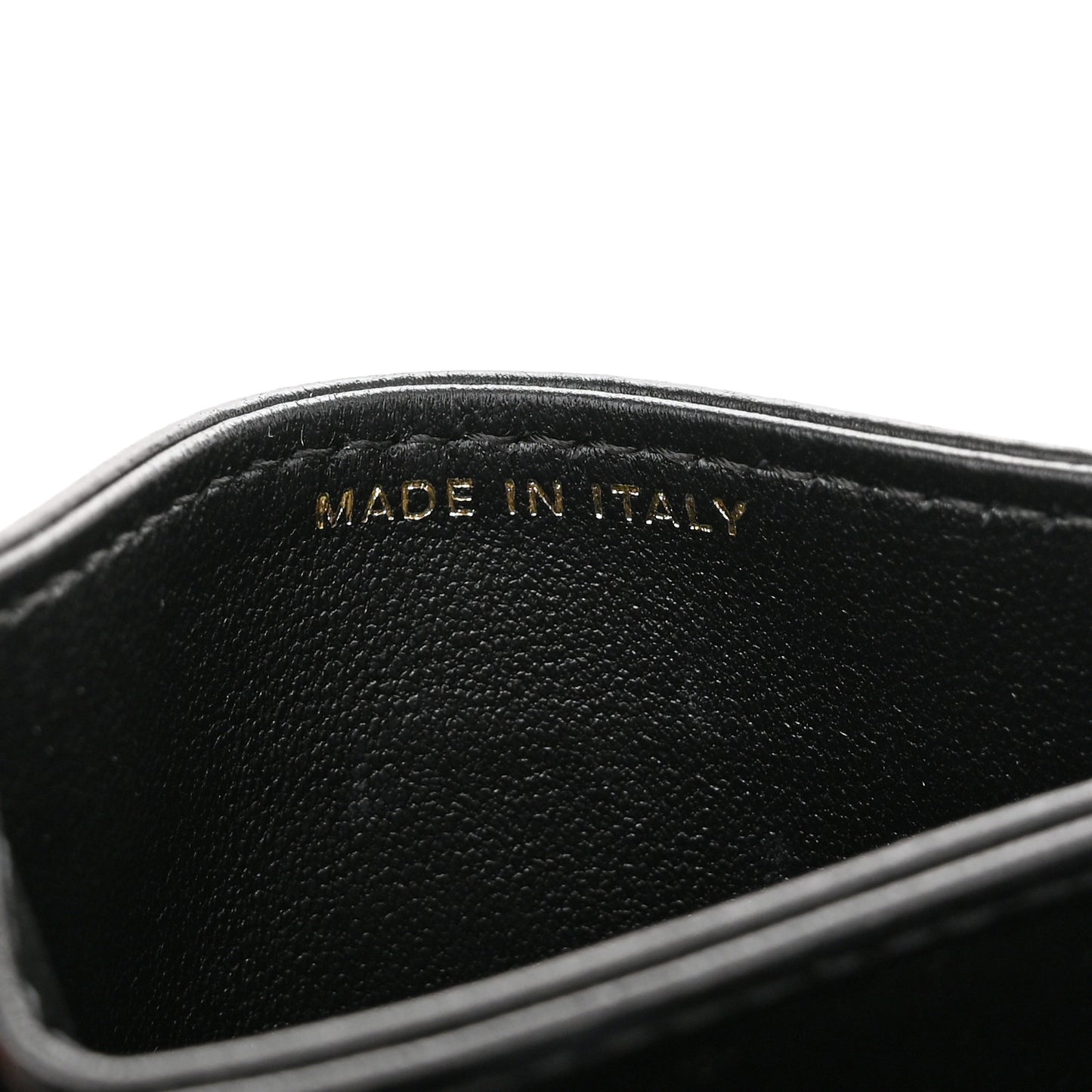 Lambskin Quilted Flap Card Holder With Cuff Black