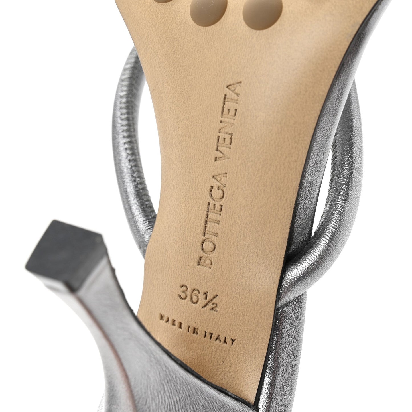 Metallic Blink Knot Mule Sandals 36.5 Silver