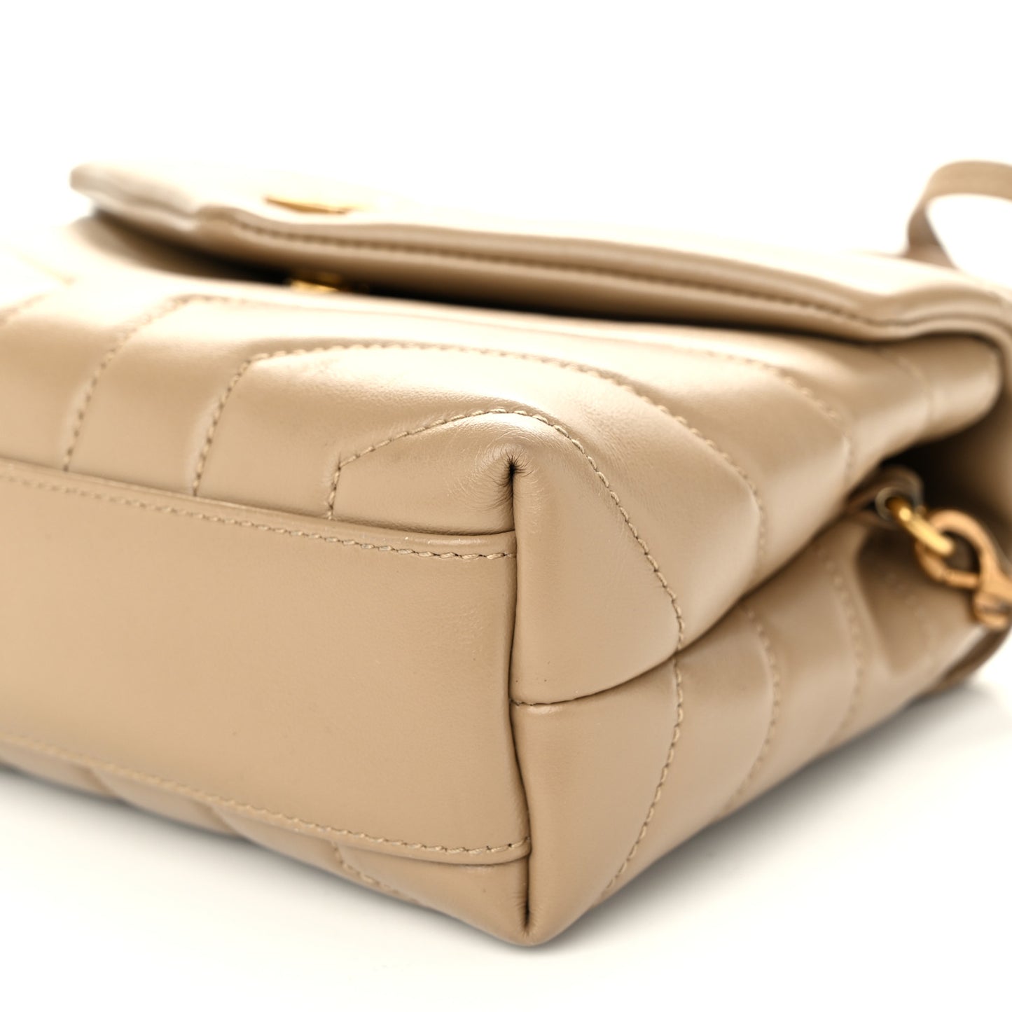 Calfskin Y Quilted Monogram Toy Loulou Crossbody Bag Taupe