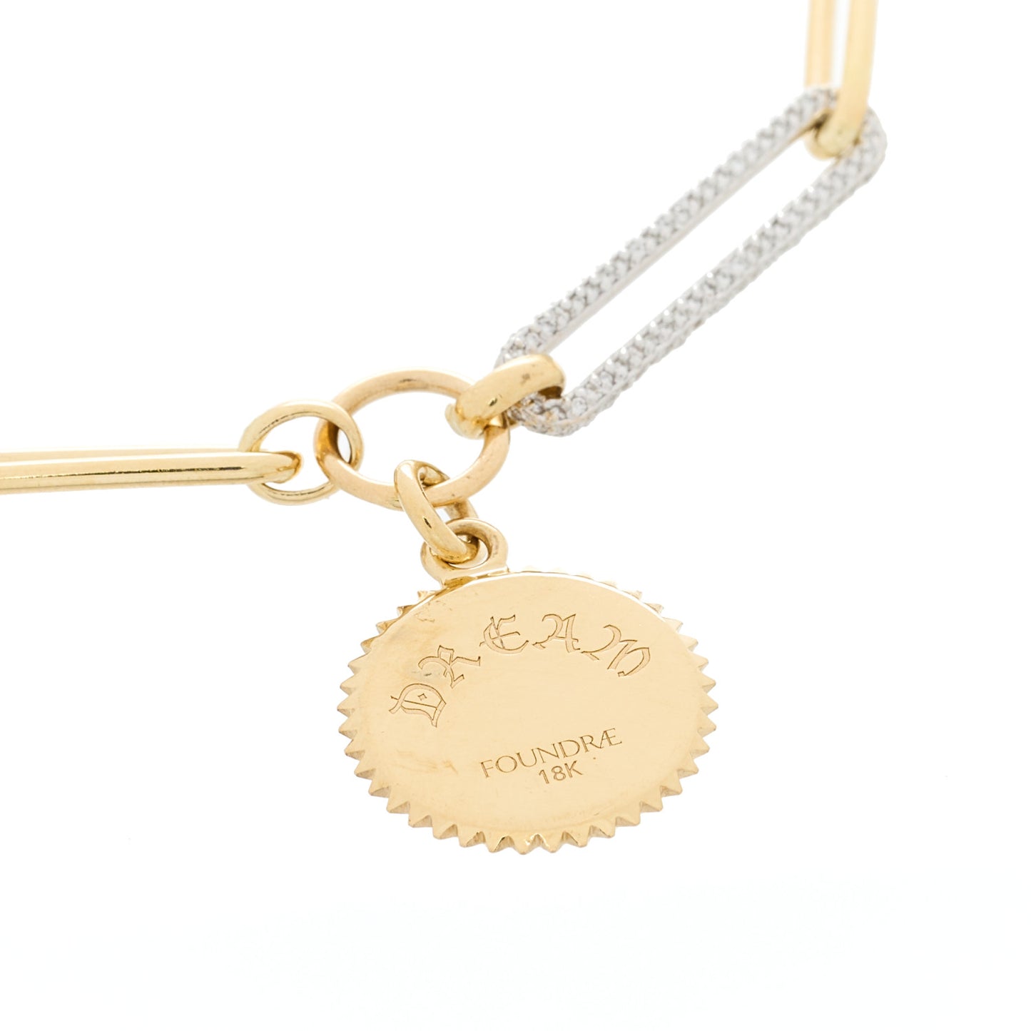 18K Yellow White Gold Diamond Dream Extended Clip Chain Bracelet