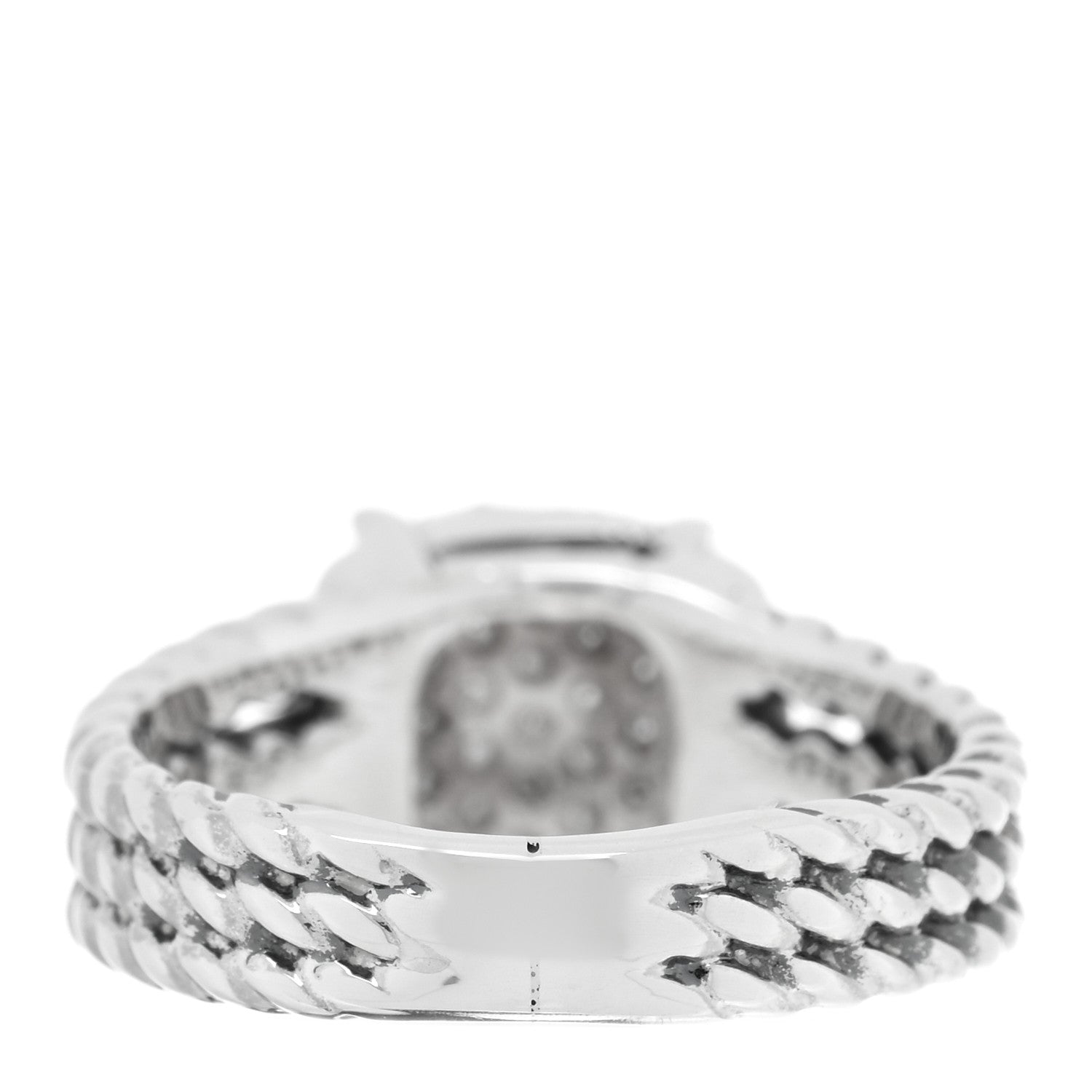 David Yurman Sterling Silver Diamond 10mm Petite Wheaton Ring 51 5.75 3 of 5