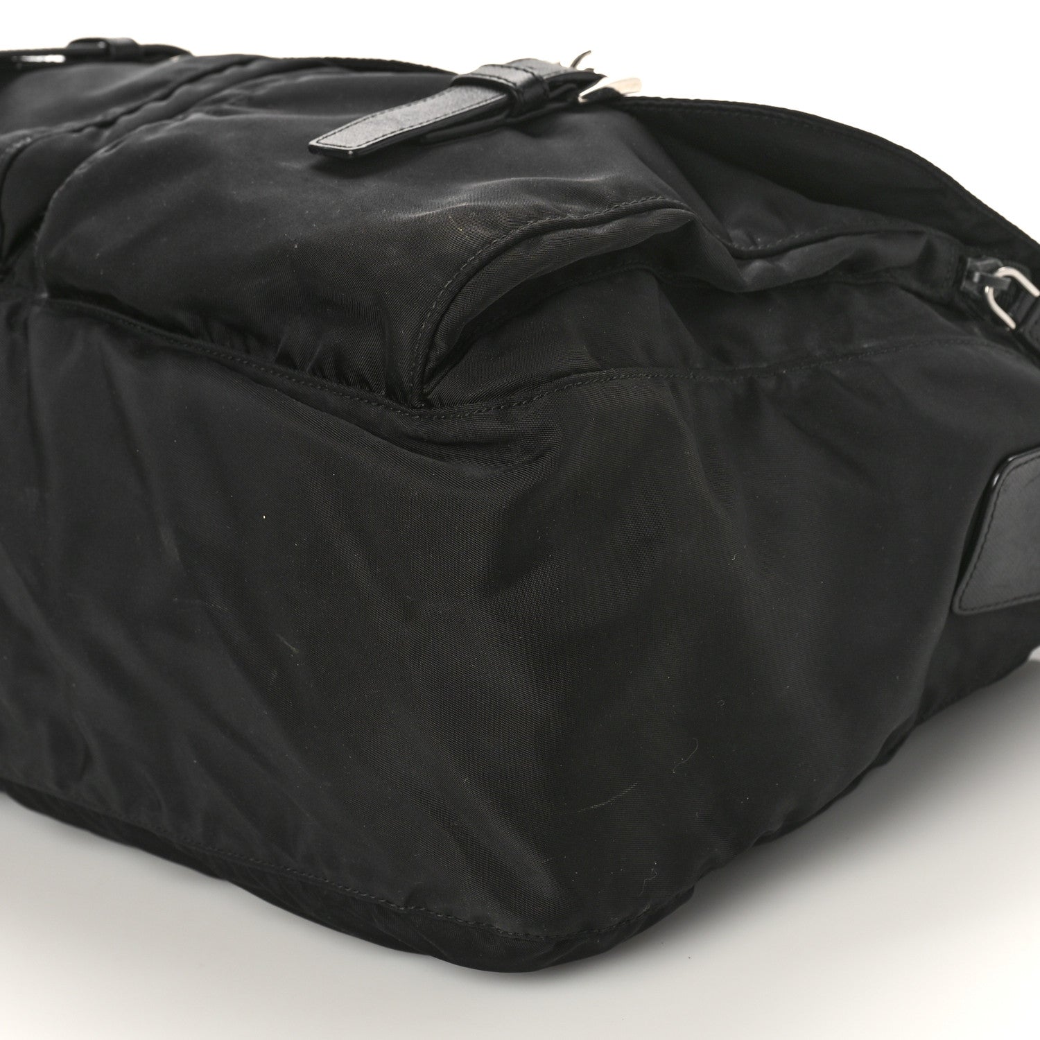 Prada Tessuto Nylon Saffiano Vela Messenger Bag Black 8 of 10