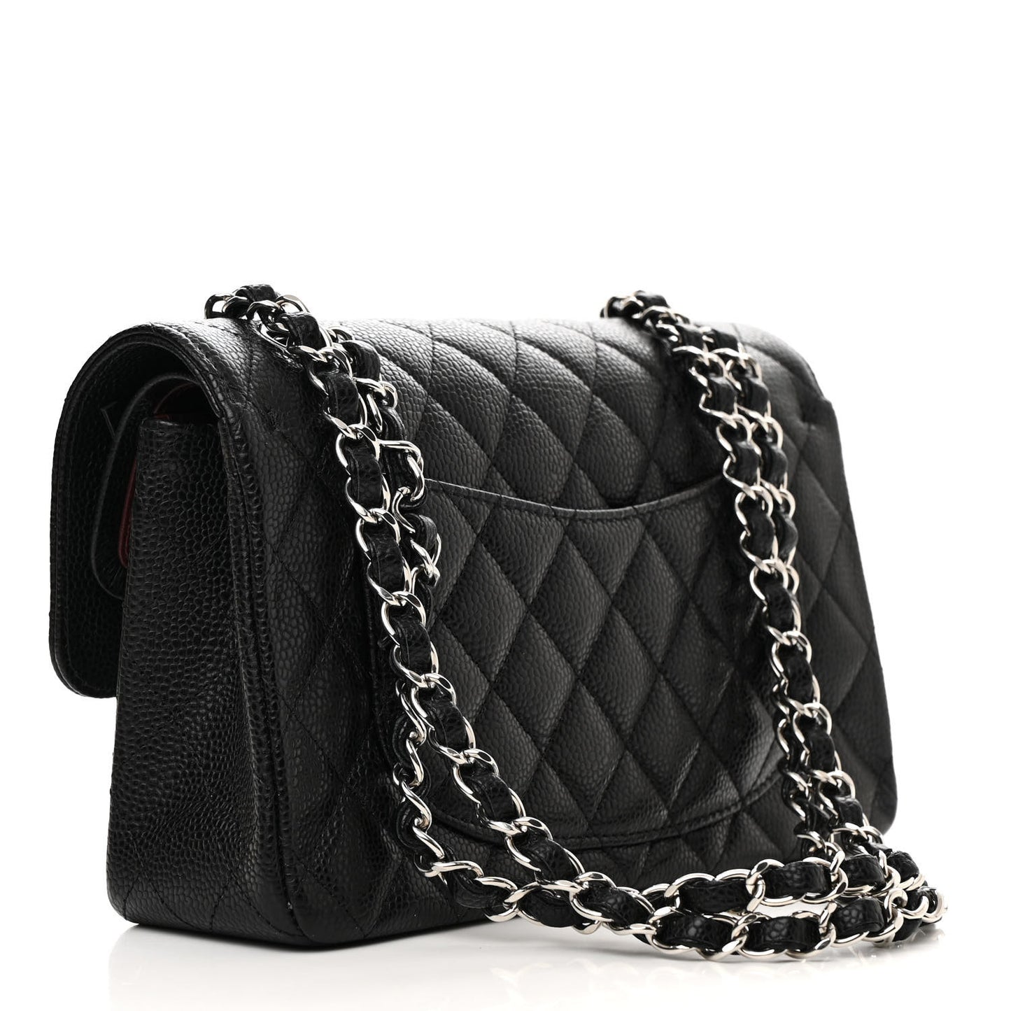 Caviar Quilted Small Double Flap Black