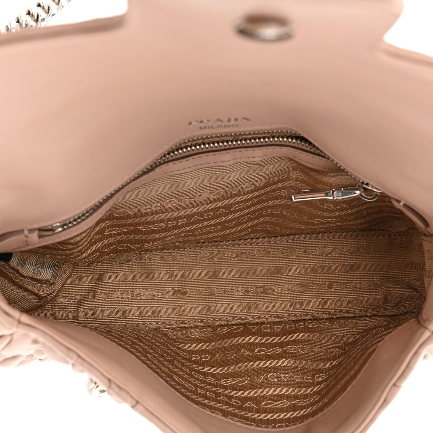Nappa Gaufre Small Chain Flap Shoulder Bag Cipria