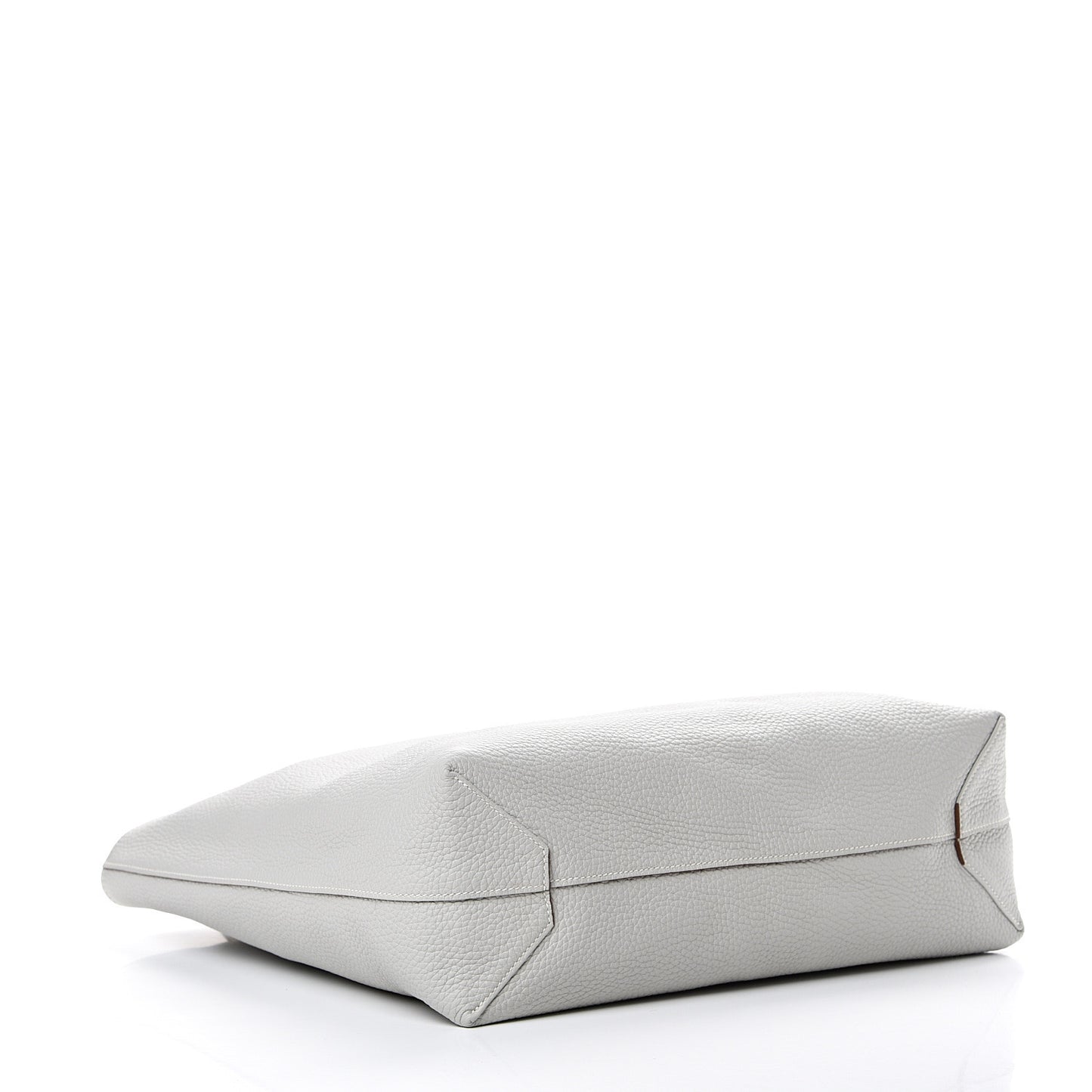 Taurillon Clemence Double Sens 36 Reversible Tote Gris Perle Orange