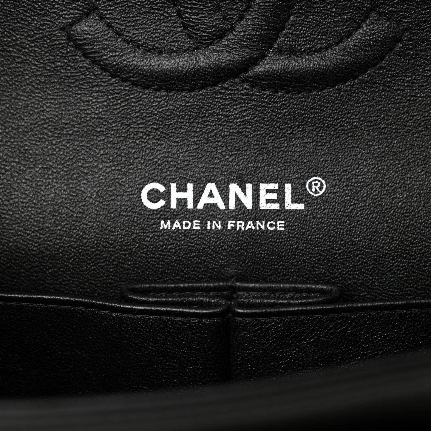 Lambskin Chevron Quilted Medium Double Flap Black