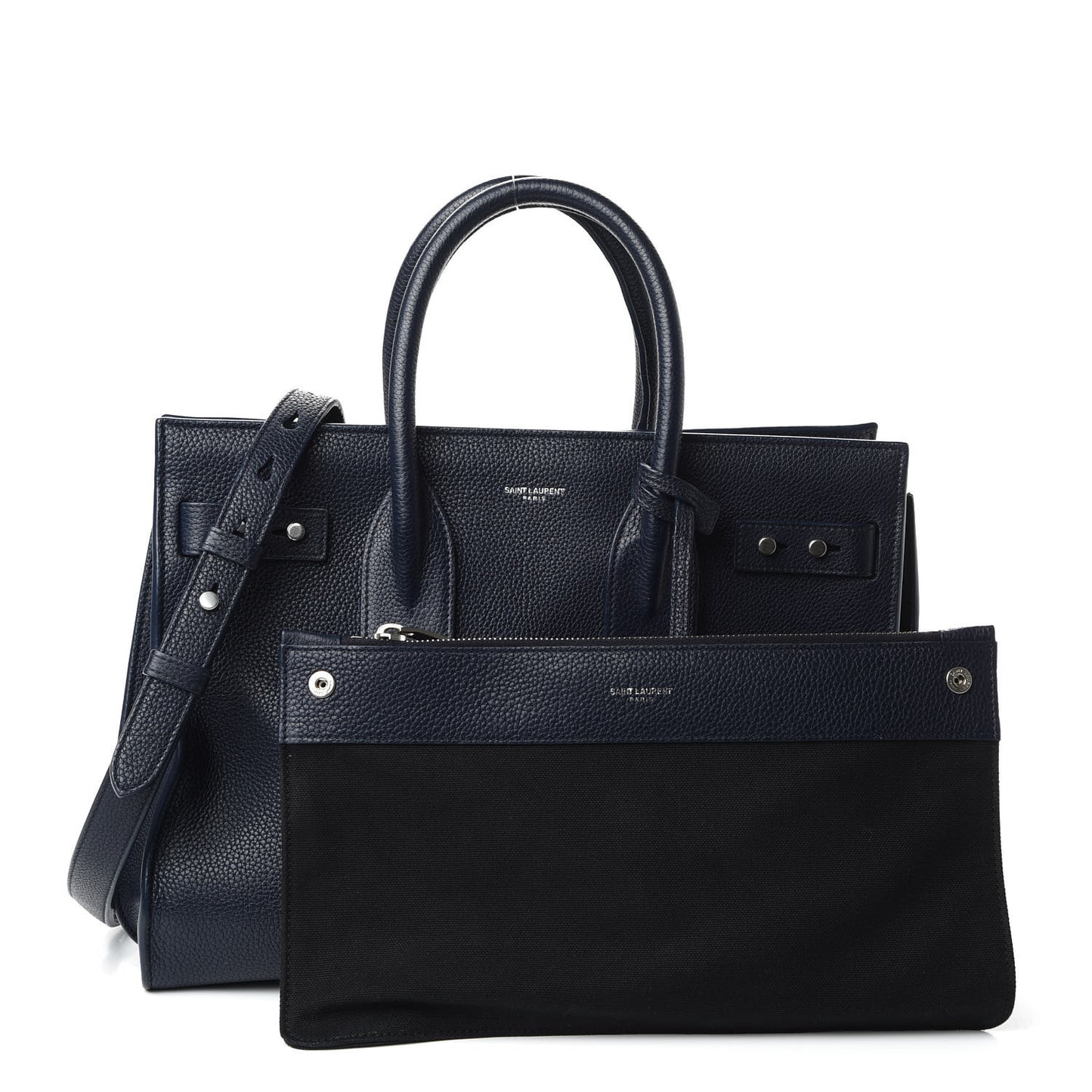 Grained Calfskin Small Supple Sac De Jour Navy