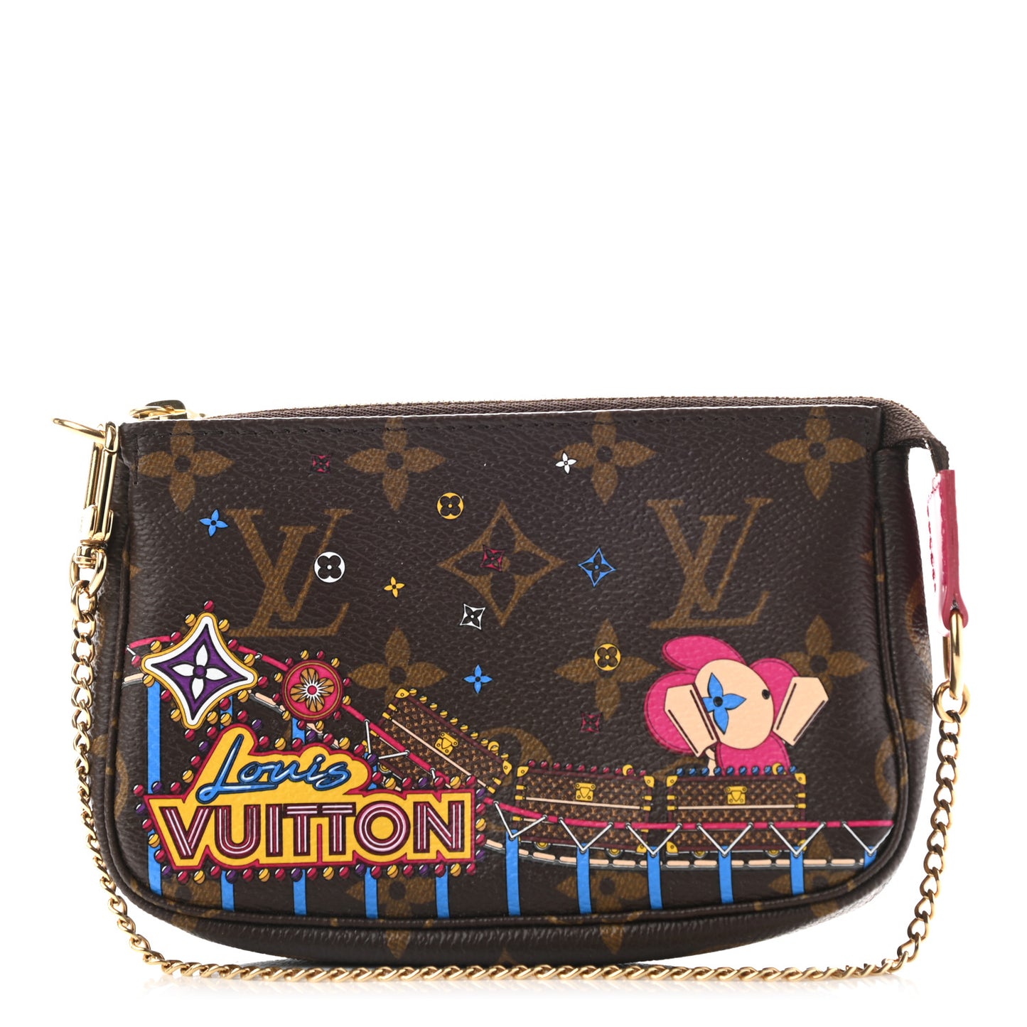 Monogram 2020 Christmas Animation Roller Coaster Mini Pochette Accessories Pivoine