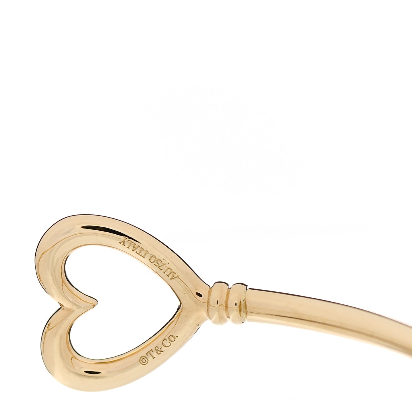18K Yellow Gold Wire Heart Key Bracelet