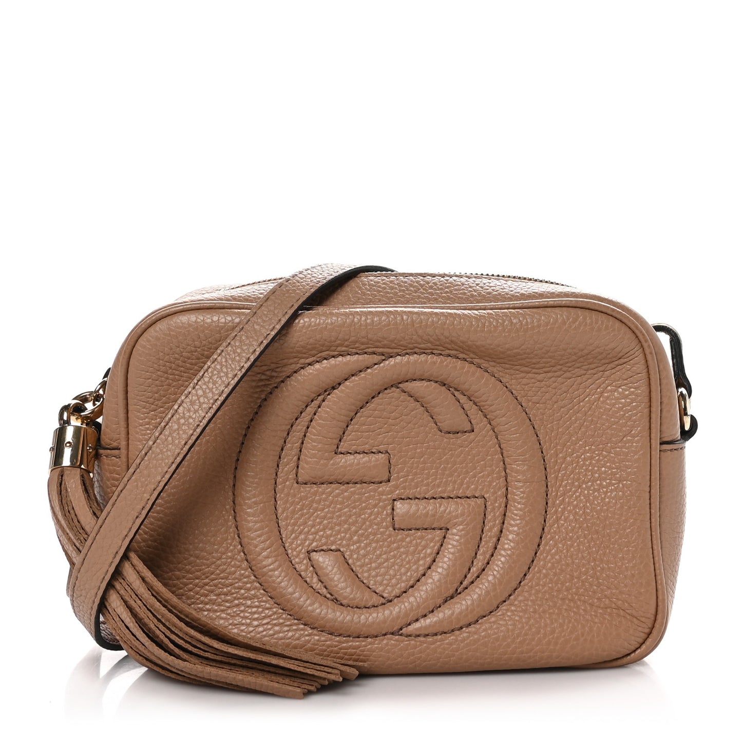 Pebbled Calfskin Small Soho Disco Bag Camelia