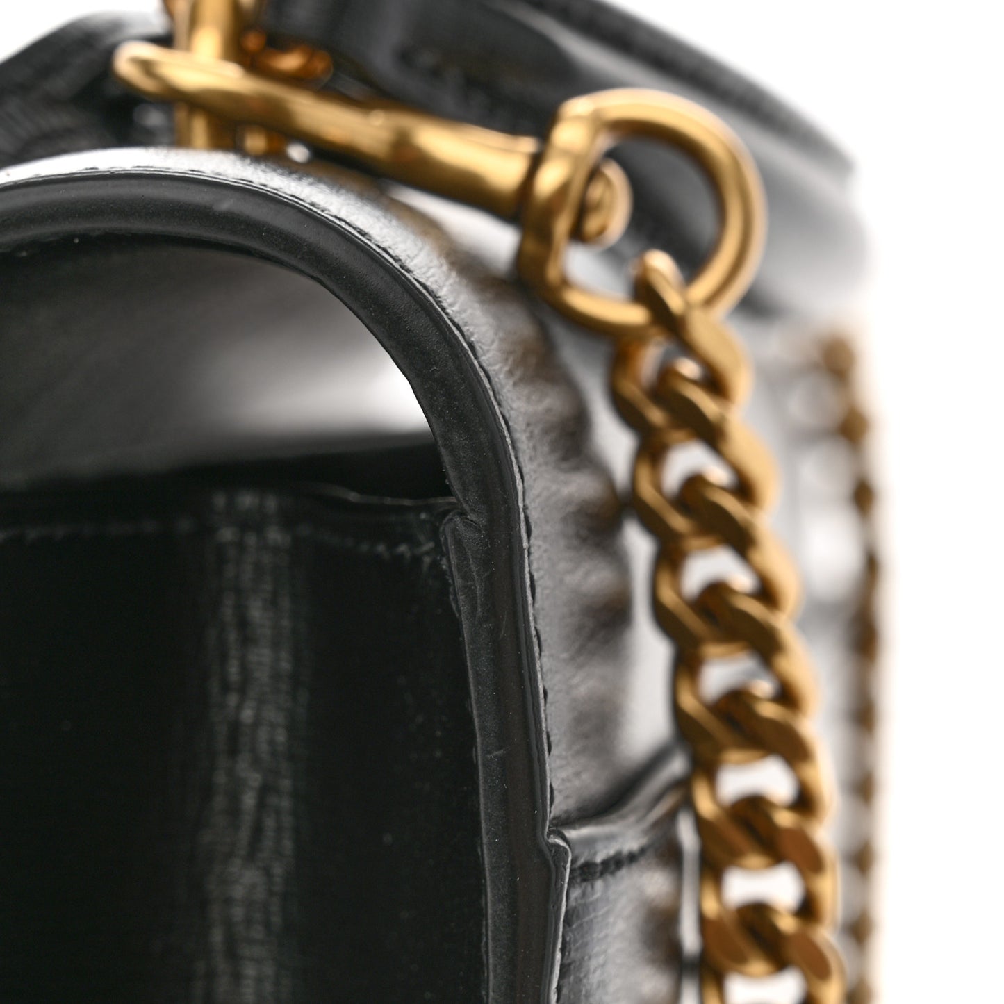 Smooth Calfskin Medium Monogram Sunset Satchel Black