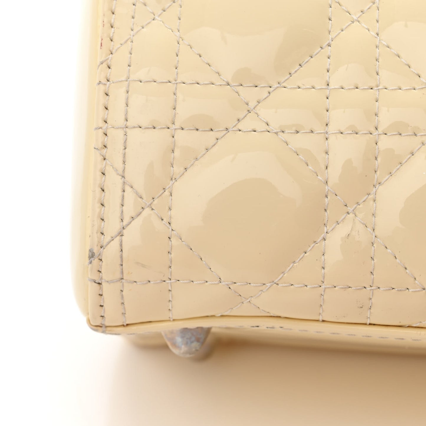 Patent Cannage Large Lady Dior White