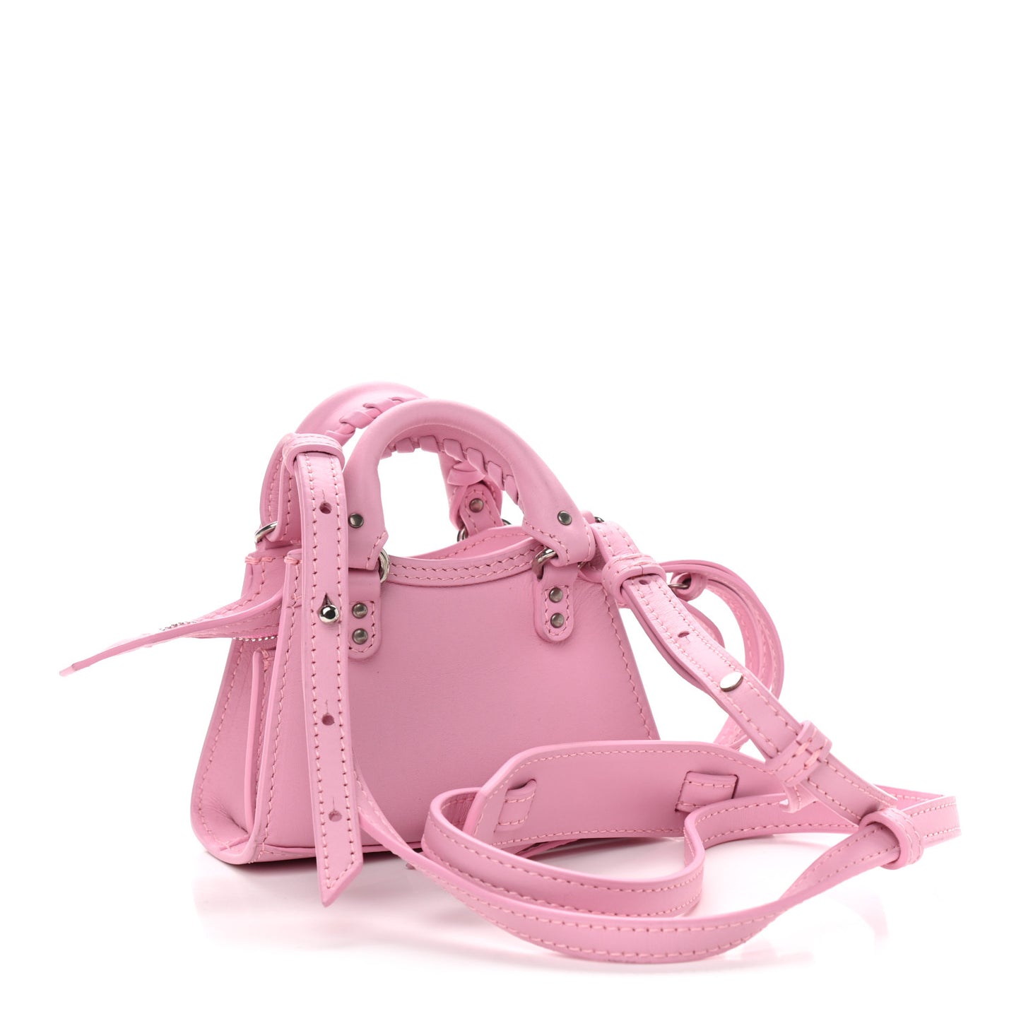 Smooth Calfskin Neo Classic Silver Hardware Super Nano City Crossbody Candy Pink