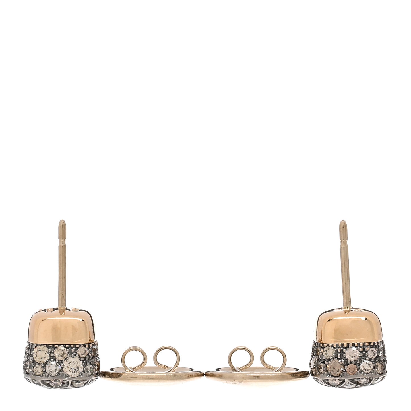 18K Rose Gold Brown Diamond Nudo Stud Earrings